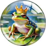 20MM frog Print glass snap button charms