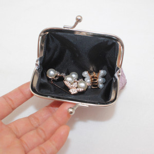 PU lace embossed mini coin bag for children's cute little handbag fit 20MM  Snaps button jewelry wholesale