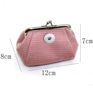 Fabric Weaving Zero Wallet Small Wallet Lipstick Data Cable Storage Bag fit 20MM  Snaps button jewelry wholesale