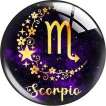 20MM  constellation Print glass snap button charms