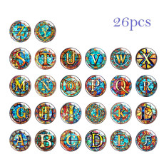 20MM Alphabet snap button Flower 26 words glass  interchangable snaps jewelry