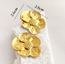 Stainless steel flower earrings