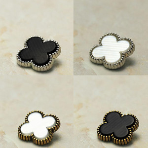 20MM Metal Clover imitation shell snap button charms
