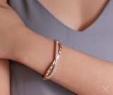 Alloy Roman numeral cross diamond bracelet
