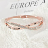 Alloy Roman numeral cross diamond bracelet