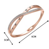 Alloy Roman numeral cross diamond bracelet