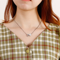 Valentine's Day Stainless Steel Love 26 Letter Drawable Necklace