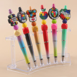Autistic child  Cartoon pattern cute Silicone Beads Colored Plastic Beads Writing Neutral Pen