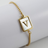 26 Stainless Steel Shell  Letter Bracelet