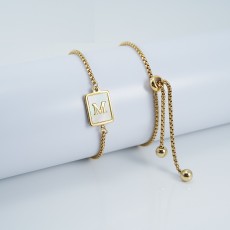 26 Stainless Steel Shell  Letter Bracelet