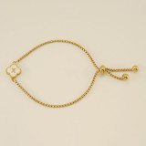 26 Stainless Steel Shell Clover Letter Bracelet