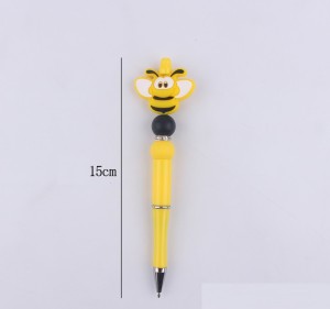 Cartoon pattern cute Silicone Beads Colored Plastic Beads Writing Neutral Pen
