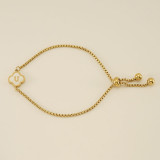 26 Stainless Steel Shell Clover Letter Bracelet