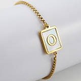 26 Stainless Steel Shell  Letter Bracelet