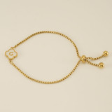 26 Stainless Steel Shell Clover Letter Bracelet