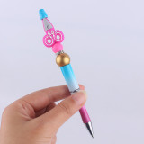 Scissors Cartoon pattern cute Silicone Beads Colored Plastic Beads Writing Neutral Pen