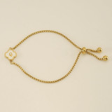 26 Stainless Steel Shell Clover Letter Bracelet