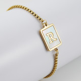 26 Stainless Steel Shell  Letter Bracelet
