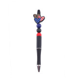 Independence Day in the United States Cartoon pattern cute Silicone Beads Colored Plastic Beads Writing Neutral Pen