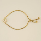 26 Stainless Steel Shell Clover Letter Bracelet