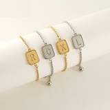 26 Stainless Steel  Letter Bracelet