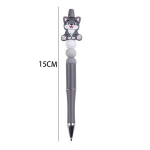 Cat Cartoon pattern cute Silicone Beads Colored Plastic Beads Writing Neutral Pen