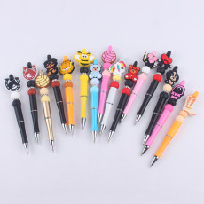 Cartoon pattern cute Silicone Beads Colored Plastic Beads Writing Neutral Pen