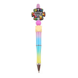 Autistic child  Cartoon pattern cute Silicone Beads Colored Plastic Beads Writing Neutral Pen
