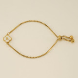 26 Stainless Steel Shell Clover Letter Bracelet