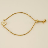 26 Stainless Steel Shell Clover Letter Bracelet