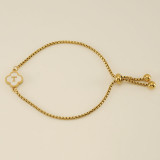 26 Stainless Steel Shell Clover Letter Bracelet
