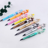 Cat Cartoon pattern cute Silicone Beads Colored Plastic Beads Writing Neutral Pen
