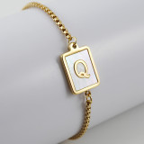 26 Stainless Steel Shell  Letter Bracelet