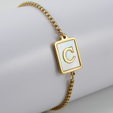 26 Stainless Steel Shell  Letter Bracelet