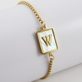 26 Stainless Steel Shell  Letter Bracelet