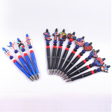 Independence Day in the United States Cartoon pattern cute Silicone Beads Colored Plastic Beads Writing Neutral Pen