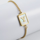 26 Stainless Steel Shell  Letter Bracelet
