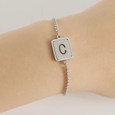 26 Stainless Steel  Letter Bracelet