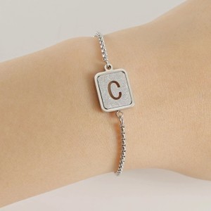26 Stainless Steel  Letter Bracelet