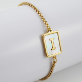 26 Stainless Steel Shell  Letter Bracelet