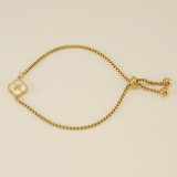 26 Stainless Steel Shell Clover Letter Bracelet