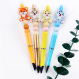 Cat Cartoon pattern cute Silicone Beads Colored Plastic Beads Writing Neutral Pen