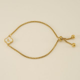 26 Stainless Steel Shell Clover Letter Bracelet