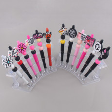 Cartoon pattern cute Silicone Beads Colored Plastic Beads Writing Neutral Pen