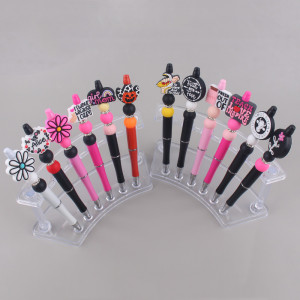 Cartoon pattern cute Silicone Beads Colored Plastic Beads Writing Neutral Pen