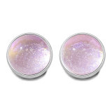 20MM Aurora Illusion Starry Sky Sparkling Powder Circular Resin snap button charms