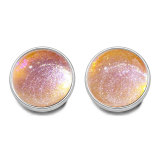 20MM Aurora Illusion Starry Sky Sparkling Powder Circular Resin snap button charms