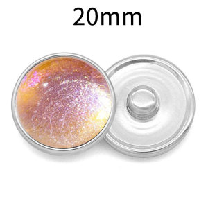 20MM Aurora Illusion Starry Sky Sparkling Powder Circular Resin snap button charms