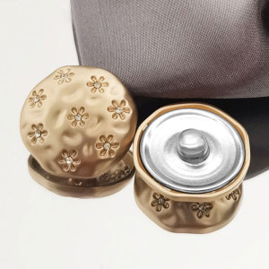 23MM Metal flowers  snap button charms