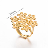 Stainless steel flower ring